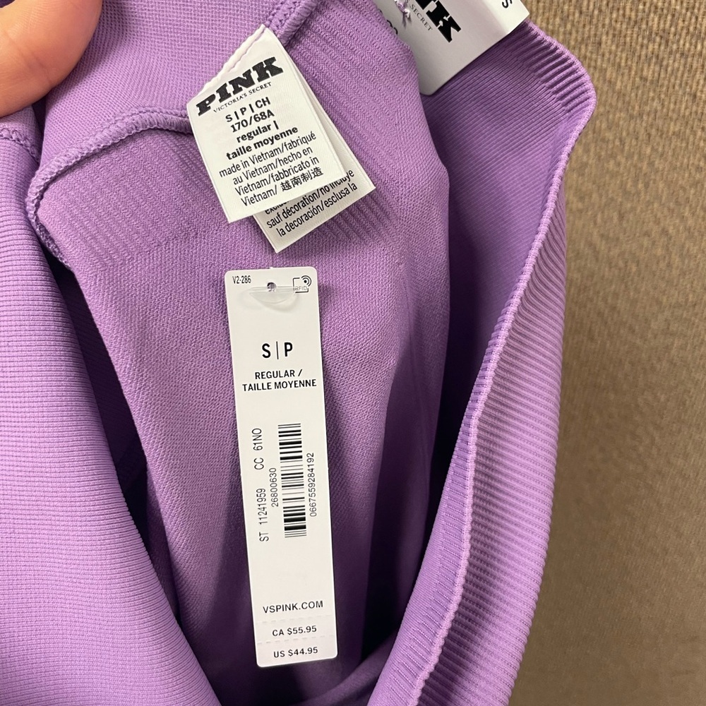 NEW PINK Victoria's Secret lavender soft seamless contour Leggings ☮️Size Small